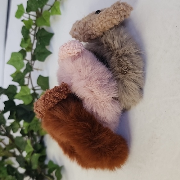Set of 3 Fuzzy Puppy Dog Hair Ties - Picture 2 of 4